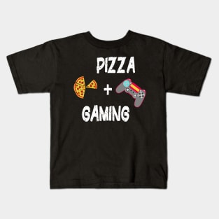 Life is Better with Pizza and Gaming Foodie Gamer Girl Kids T-Shirt